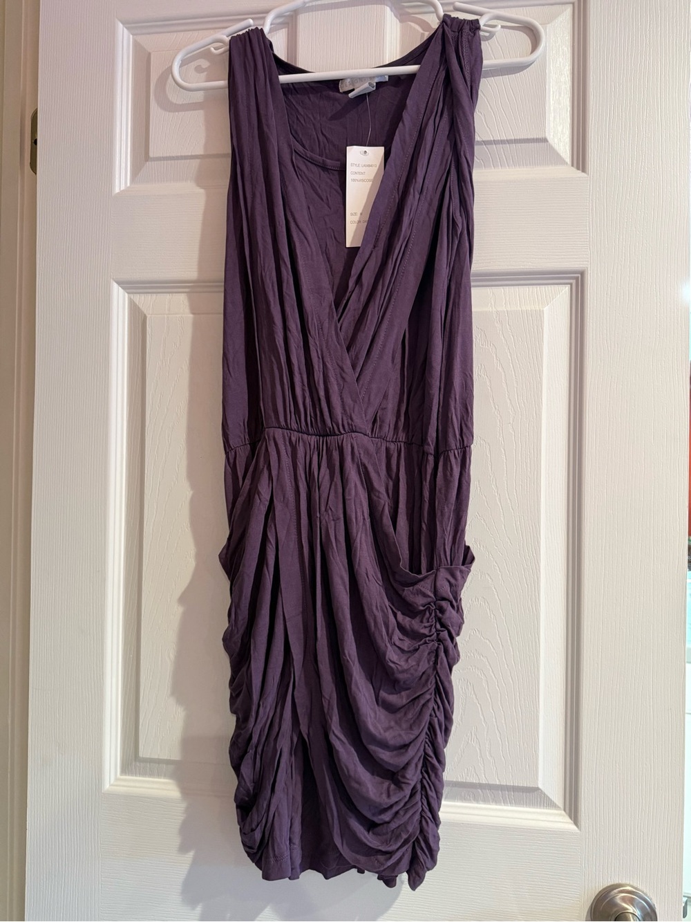 Design History Jersey Knit Draped Dress Purple M NWT